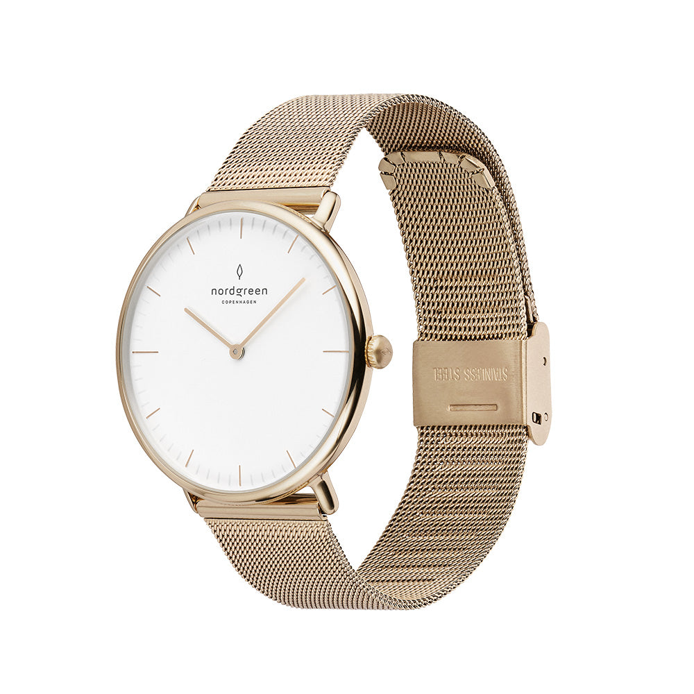 Nordgreen Native 32mm Gold Mesh Watch-PEROZ Accessories