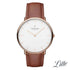 Nordgreen Native 32mm Rose Gold Case Brown Leather Strap Watch-PEROZ Accessories