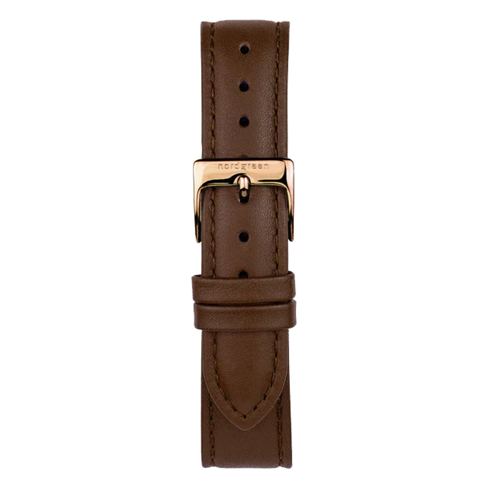 Nordgreen Native 32mm Rose Gold Case Brown Leather Strap Watch-PEROZ Accessories