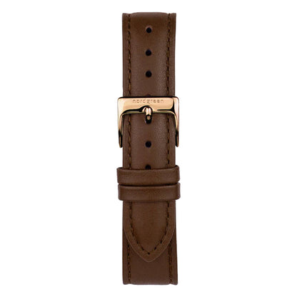 Nordgreen Native 32mm Rose Gold Case Brown Leather Strap Watch-PEROZ Accessories