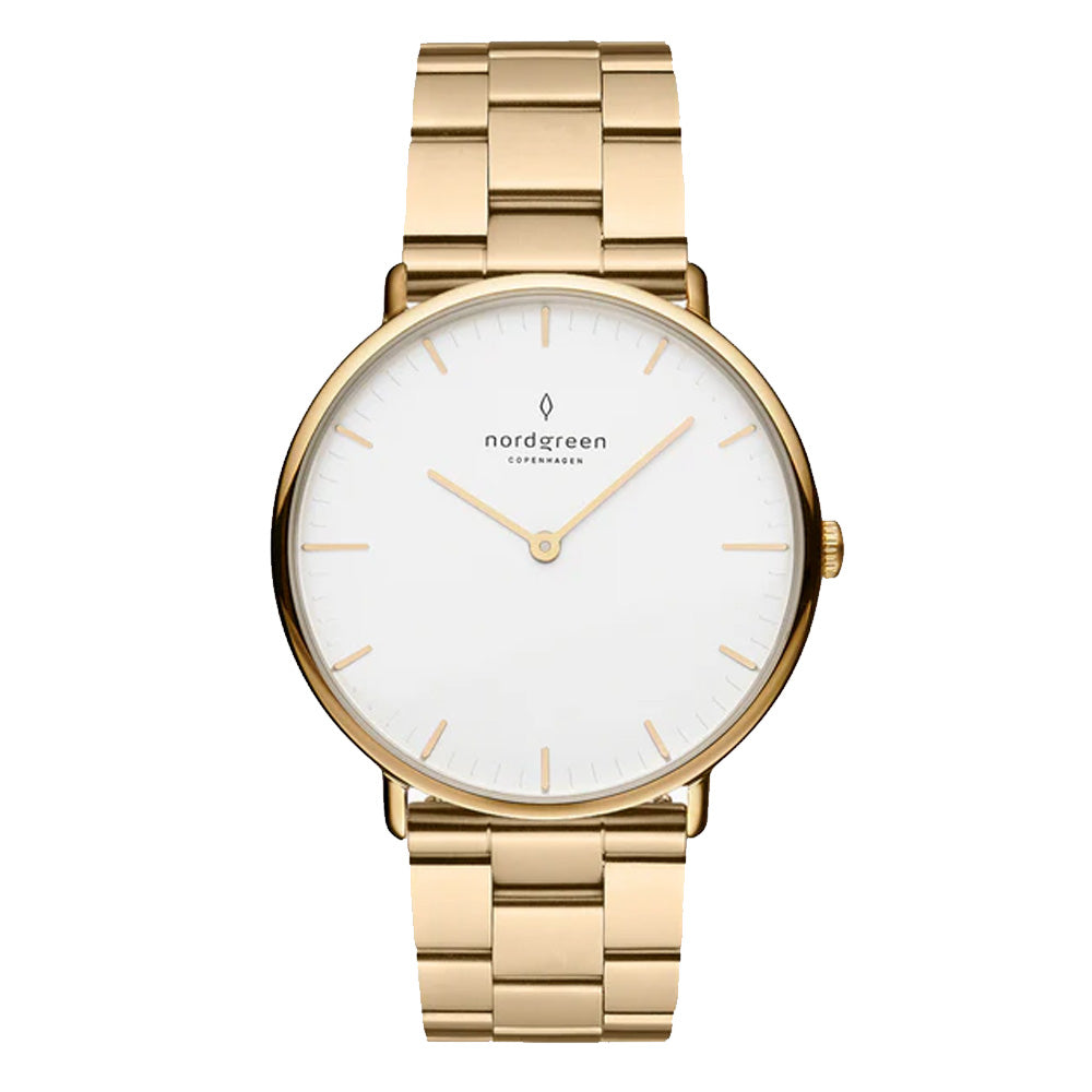 Nordgreen Native 36mm Gold 3 Link Stainless Steel Strap Watch-PEROZ Accessories