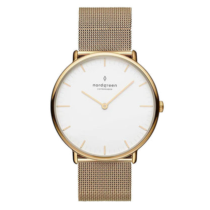 Nordgreen Native 36mm Gold Mesh Strap Watch-PEROZ Accessories