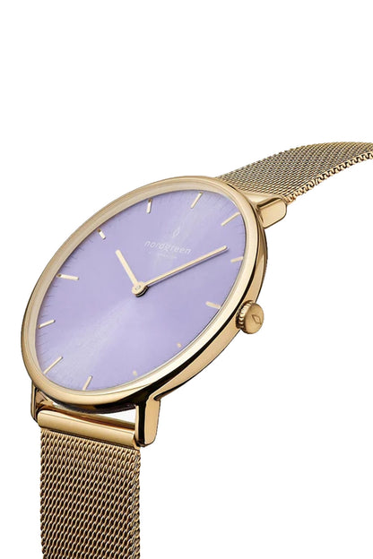Nordgreen Native 36mm Olive Dial Gold Milanese Mesh Watch-PEROZ Accessories
