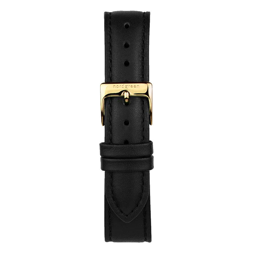 Nordgreen Native 40mm Yellow Gold Case Black Leather Watch-PEROZ Accessories