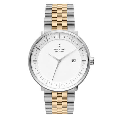 Nordgreen Philosopher 36mm Silver Two Tone Bracelet Watch-PEROZ Accessories