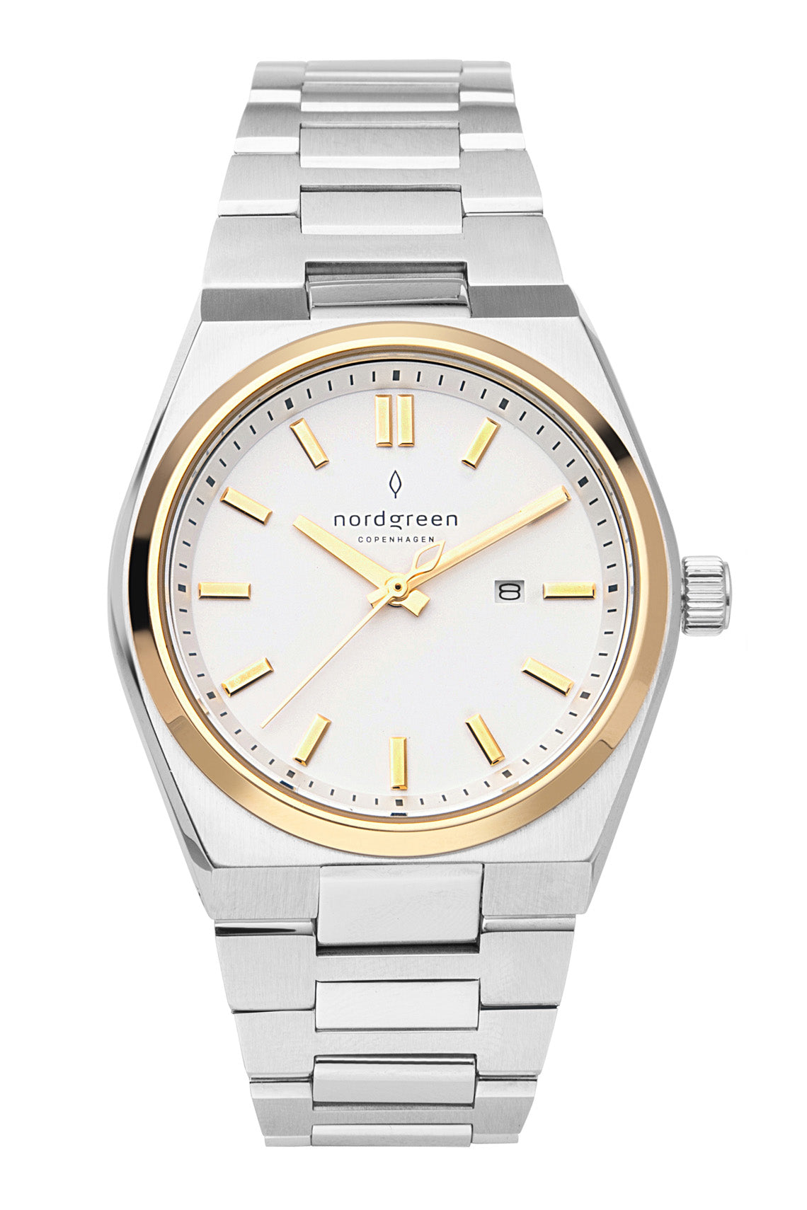 Nordgreen Succession 35mm White Dial Two Tone Stainless Steel Strap Watch-PEROZ Accessories