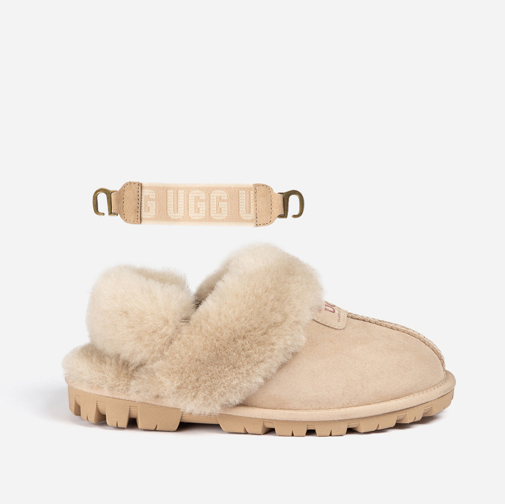 Ugg Coquette Slipper (Elastic Logo &amp; Wool Strap) (Detachable Feature)-PEROZ Accessories