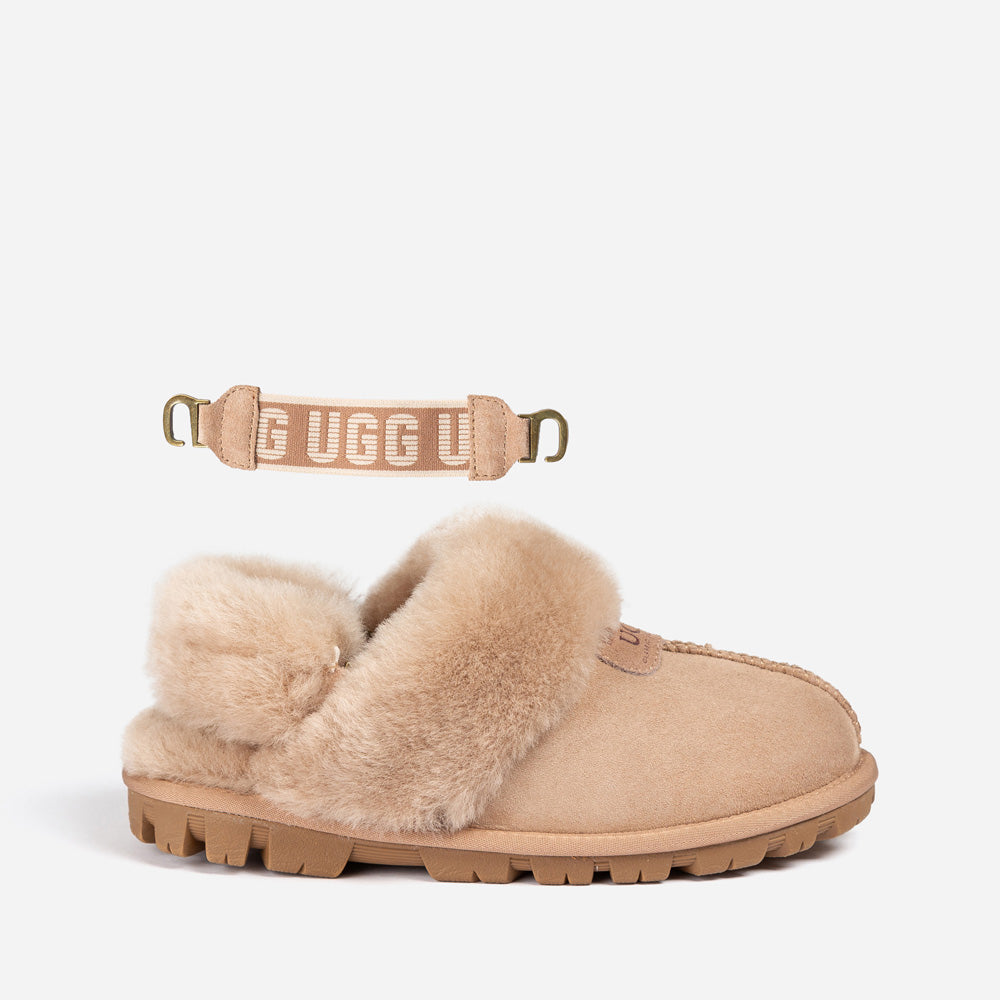 Ugg Coquette Slipper (Elastic Logo &amp; Wool Strap) (Detachable Feature)-PEROZ Accessories