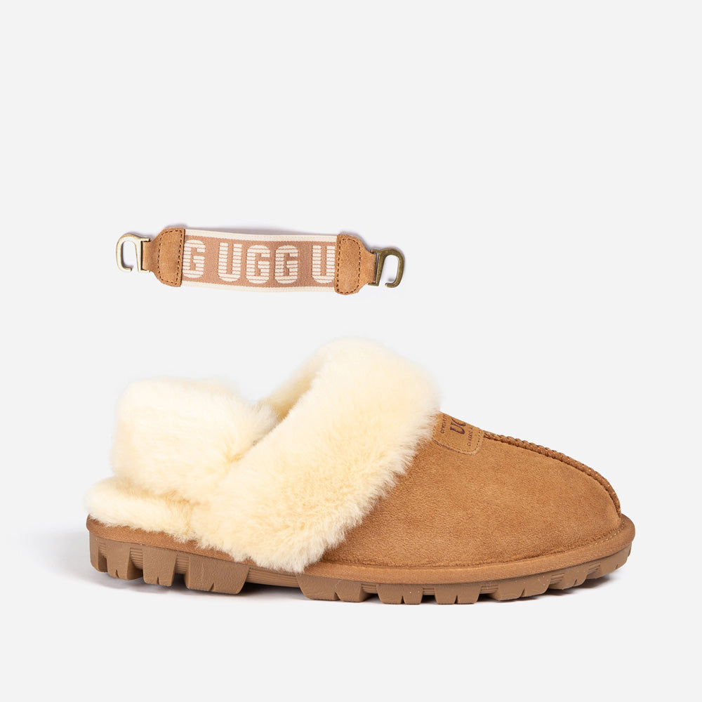 Ugg Coquette Slipper (Elastic Logo &amp; Wool Strap) (Detachable Feature)-PEROZ Accessories