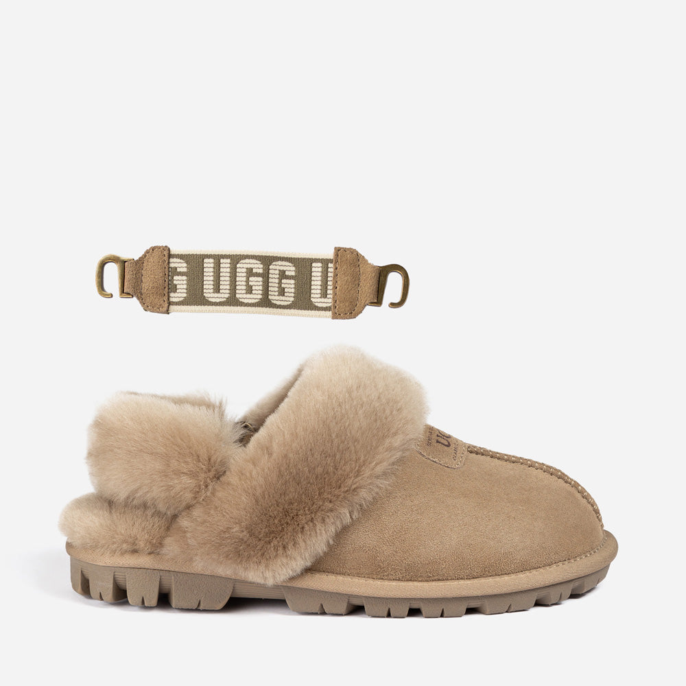 Ugg Coquette Slipper (Elastic Logo &amp; Wool Strap) (Detachable Feature)-PEROZ Accessories