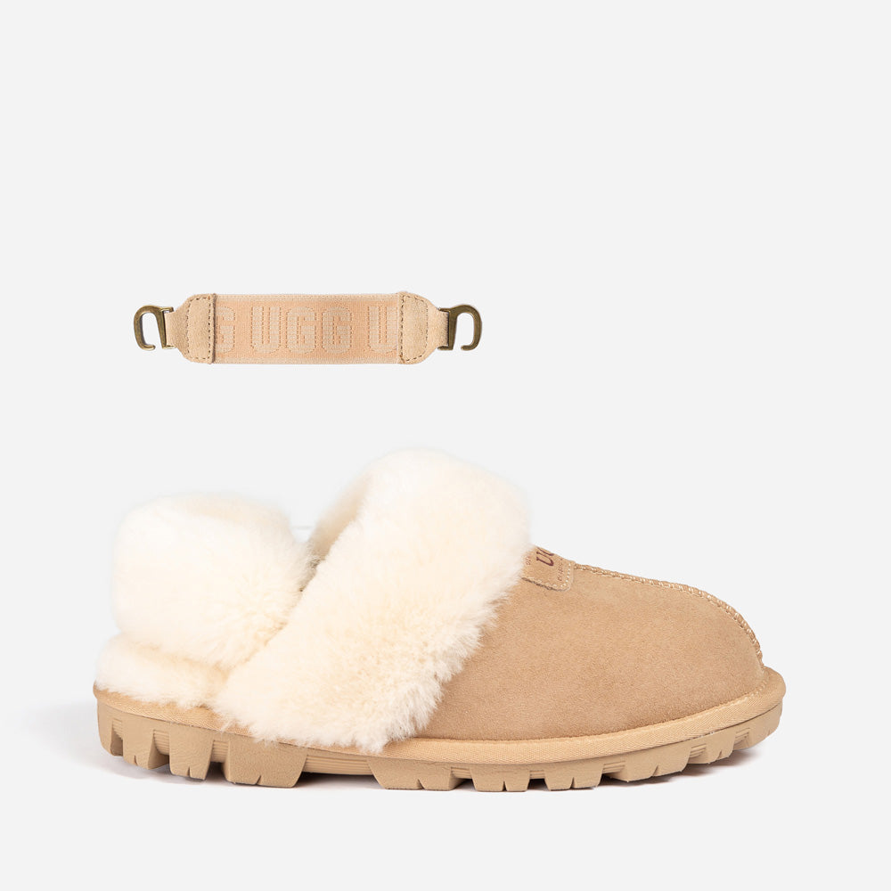 Ugg Coquette Slipper (Elastic Logo &amp; Wool Strap) (Detachable Feature)-PEROZ Accessories