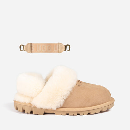 Ugg Coquette Slipper (Elastic Logo &amp; Wool Strap) (Detachable Feature)-PEROZ Accessories