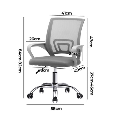 Oikiture Mesh Office Chair Foam Seat White-Office Chair-PEROZ Accessories