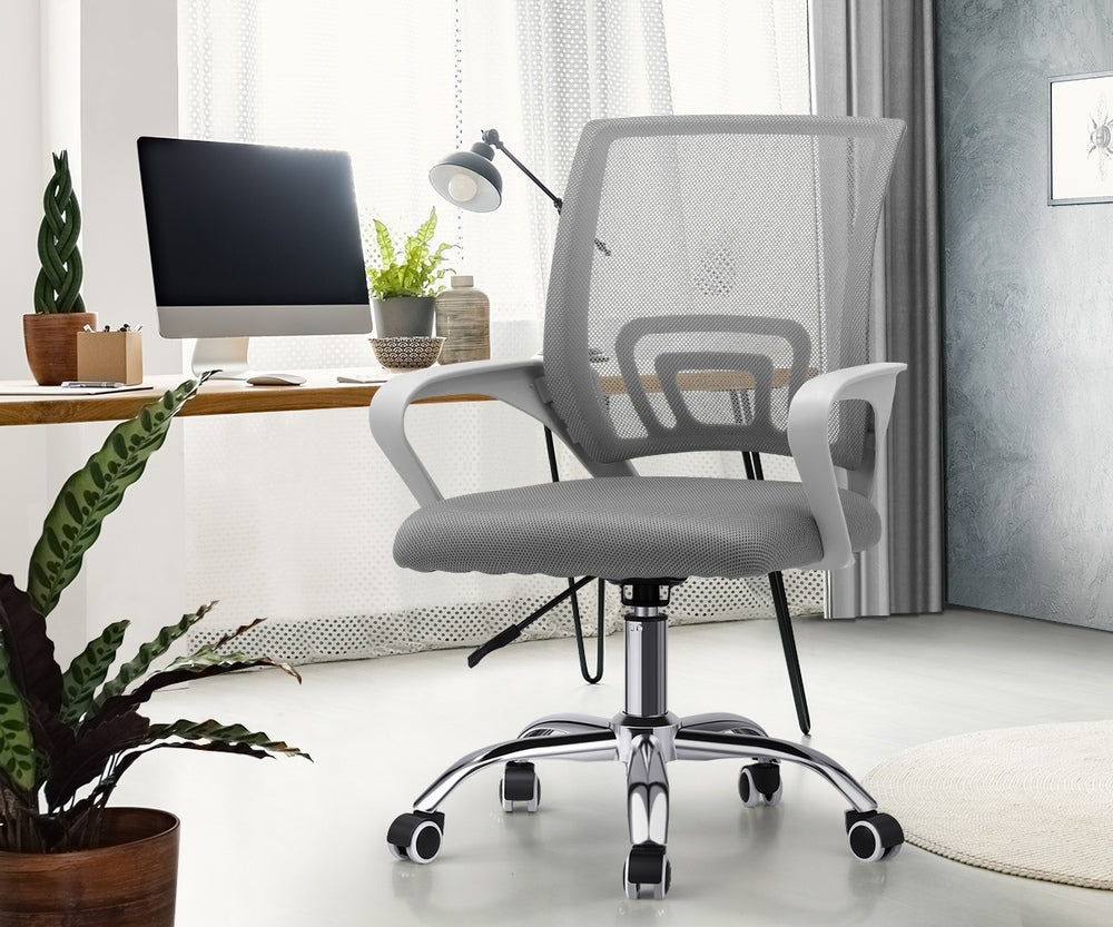 Oikiture Mesh Office Chair Foam Seat White-Office Chair-PEROZ Accessories