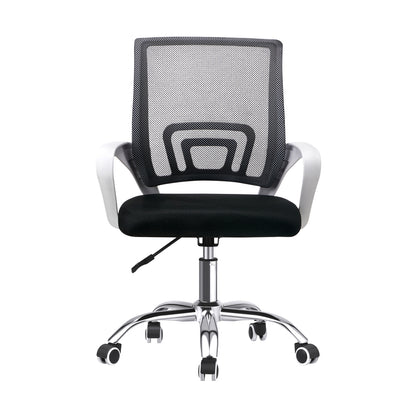 Oikiture Mesh Office Chair Foam Seat White &amp; Black-Office Chair-PEROZ Accessories