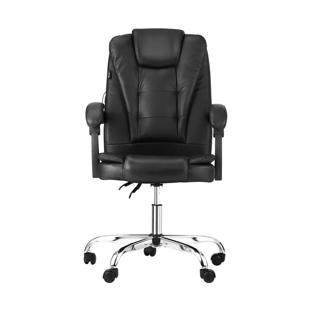 Oikiture Massage Office Chair Executive Computer Gaming Racing Recliner Seat Classic Swivel Desk Chairs Leather PU-Office Chairs-PEROZ Accessories