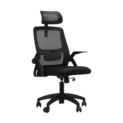 Oikiture Office Chair Home Computer Chairs Black Gaming Chair Mesh Headrest and Backrest-Office Chairs-PEROZ Accessories