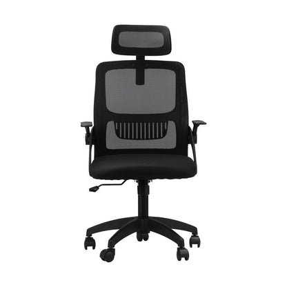 Oikiture Office Chair Home Computer Chairs Black Gaming Chair Mesh Headrest and Backrest-Office Chairs-PEROZ Accessories