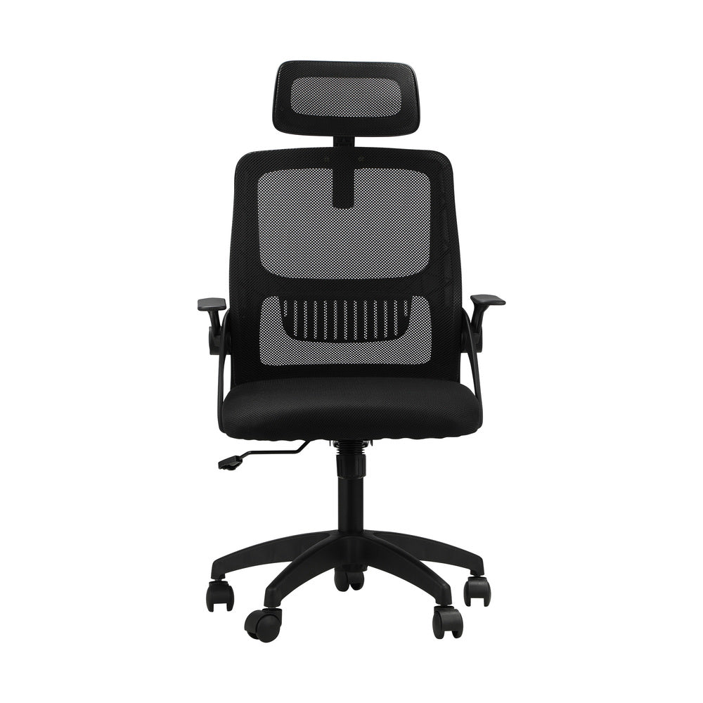 Oikiture Office Chair Home Computer Chairs Black Gaming Chair Mesh Headrest and Backrest-Office Chairs-PEROZ Accessories