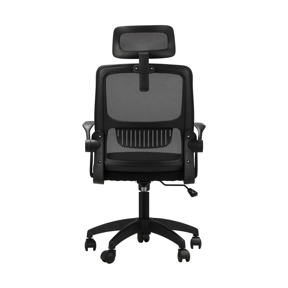 Oikiture Office Chair Home Computer Chairs Black Gaming Chair Mesh Headrest and Backrest-Office Chairs-PEROZ Accessories