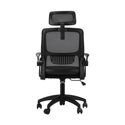 Oikiture Office Chair Home Computer Chairs Black Gaming Chair Mesh Headrest and Backrest-Office Chairs-PEROZ Accessories
