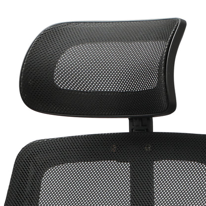 Oikiture Office Chair Home Computer Chairs Black Gaming Chair Mesh Headrest and Backrest-Office Chairs-PEROZ Accessories