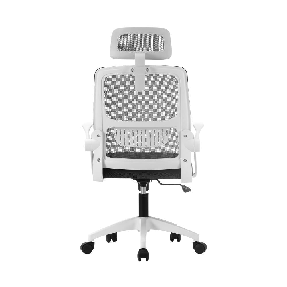 Oikiture Ergonomic Office Chair Back Support, Computer Chair Desk Chair with Breathable Cover and Skin-Friendly Mesh Dark Grey and White-Office Chairs-PEROZ Accessories