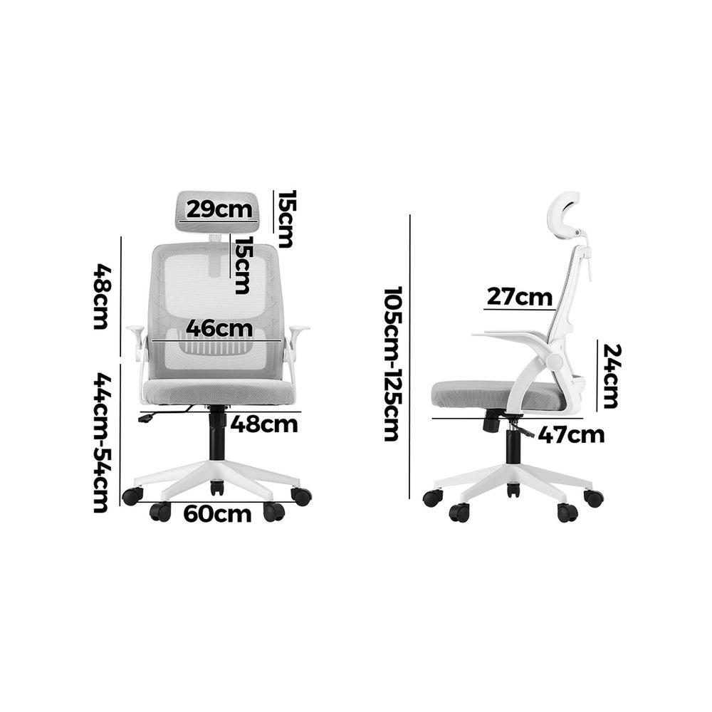 Oikiture Mesh Office Chair Executive Fabric Gaming Seat Racing Tilt Computer WH-Office Chair-PEROZ Accessories