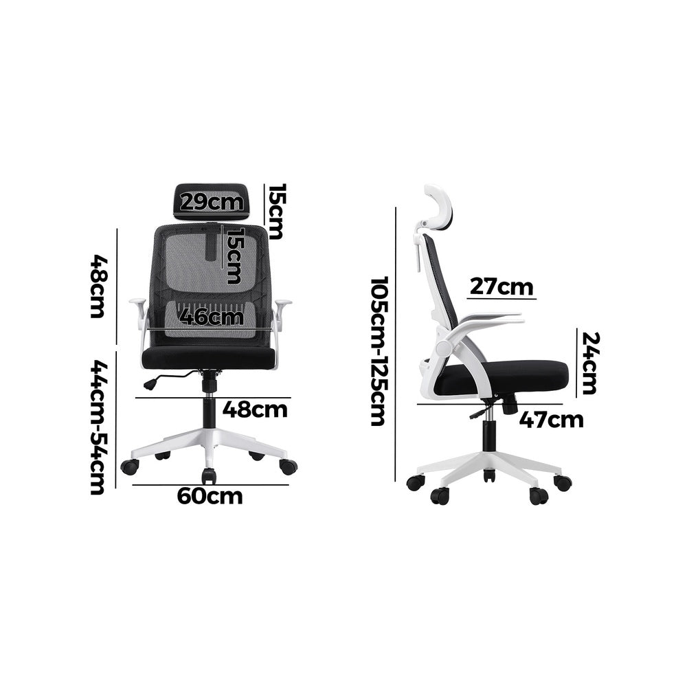 Oikiture Mesh Office Chair Executive Fabric Gaming Seat Racing Tilt Computer BKWH-Office Chairs-PEROZ Accessories