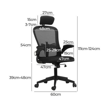 Oikiture Office Chair Home Computer Chairs Mesh Gaming Chair Padding Headrest and Armrest-Office Chairs-PEROZ Accessories