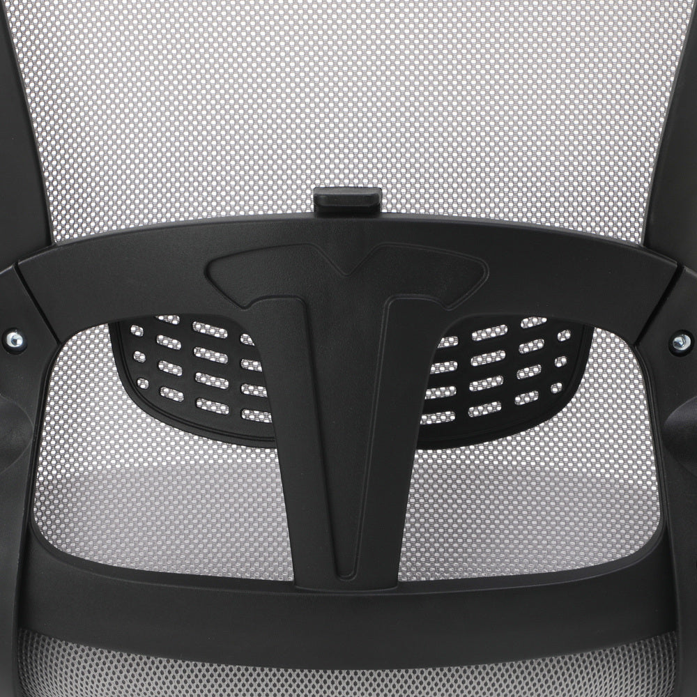 Oikiture Mesh Office Chair Executive Seat Racing Tilt BK&amp;GY-Office Chairs-PEROZ Accessories