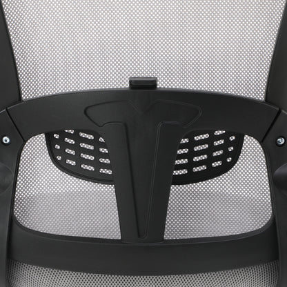 Oikiture Mesh Office Chair Executive Seat Racing Tilt BK&amp;GY-Office Chairs-PEROZ Accessories