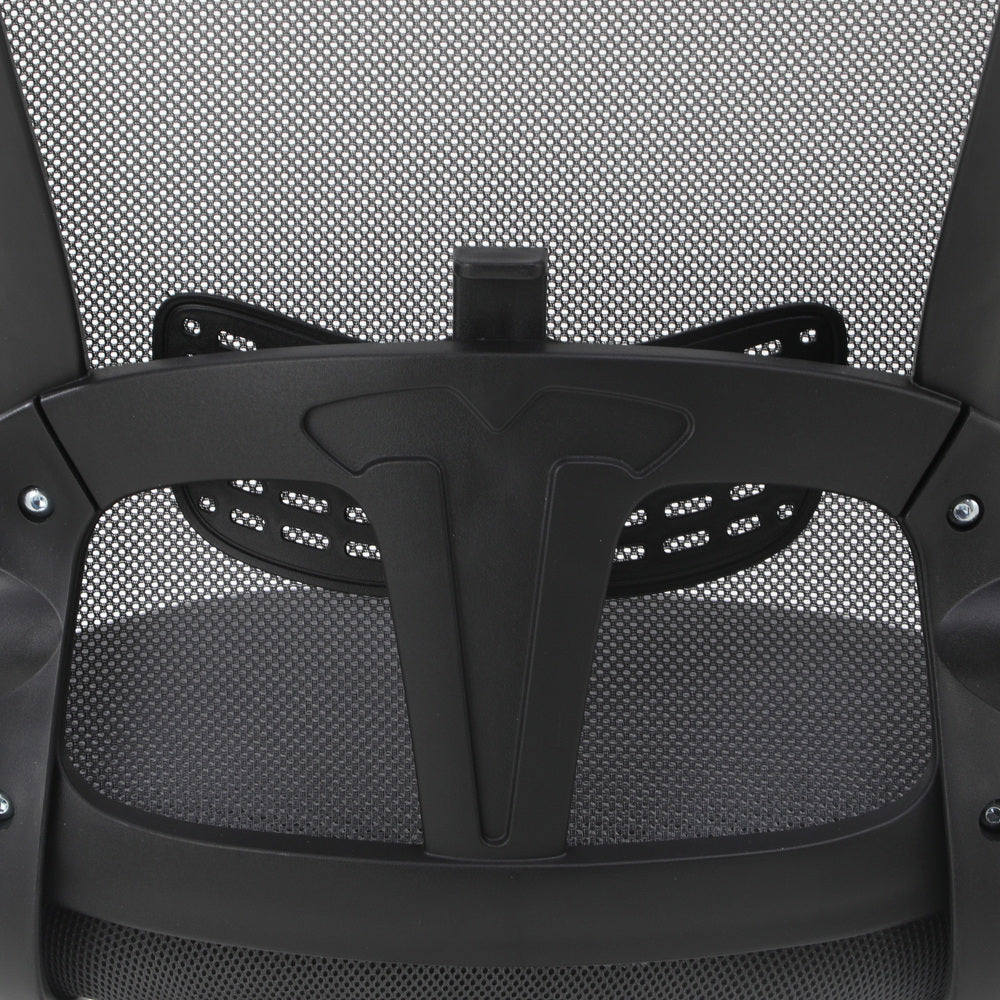 Oikiture Mesh Office Chair Executive Seat Racing Tilt DGY&amp;BK-Office Chairs-PEROZ Accessories