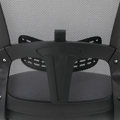 Oikiture Mesh Office Chair Executive Seat Racing Tilt DGY&amp;BK-Office Chairs-PEROZ Accessories