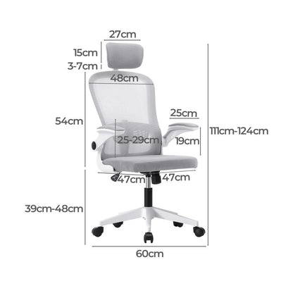 Oikiture Mesh Office Chair Executive Fabric Gaming Seat Racing Tilt Computer-Office Chairs-PEROZ Accessories