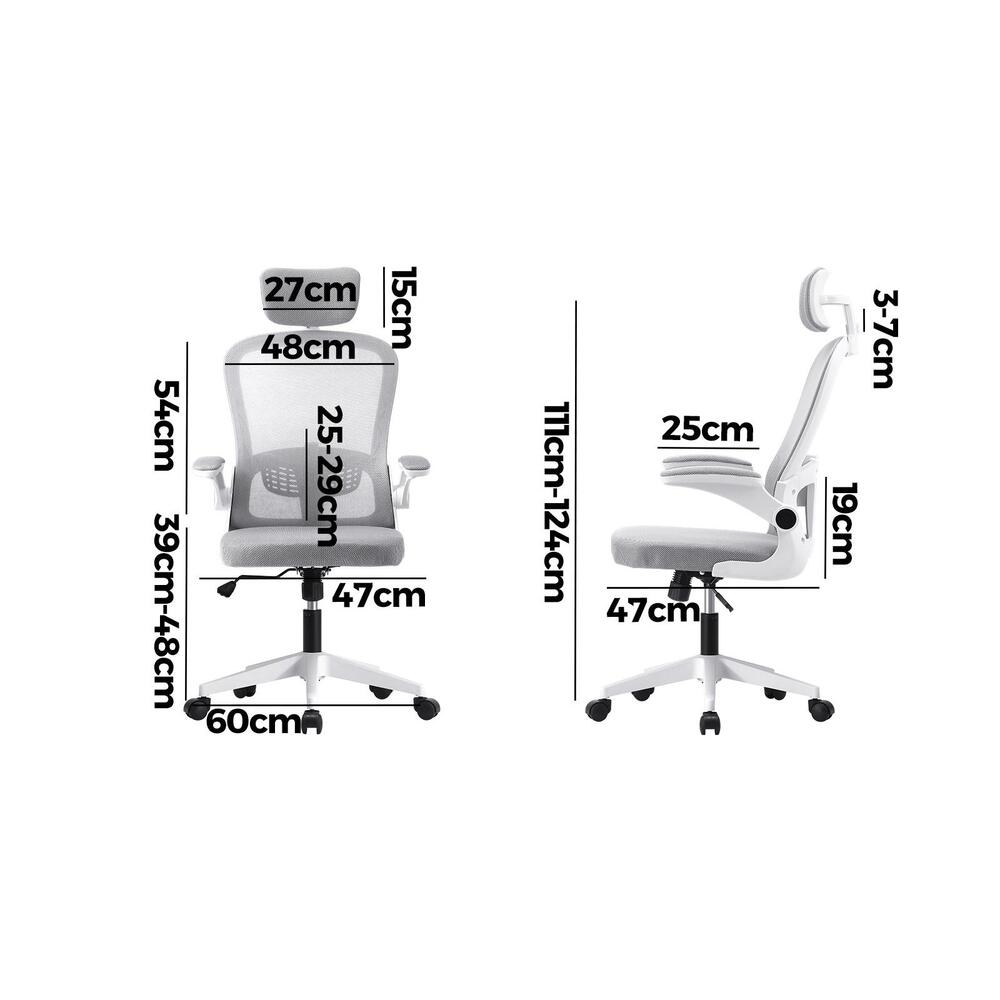 Oikiture Mesh Office Chair Executive Fabric Gaming Seat Racing Tilt Computer-Office Chairs-PEROZ Accessories