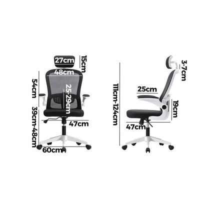 Oikiture Mesh Office Chair Executive Fabric Gaming Seat Racing Tilt Computer WHBK-Office Chairs-PEROZ Accessories