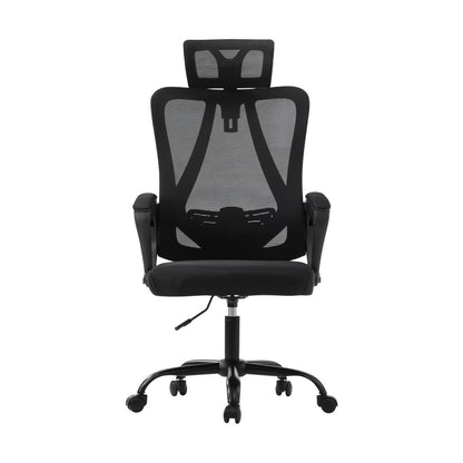 Oikiture Ergonomic Office Chair, Home Office Desk Char, Beathable Mesh Office Chair, Height Adjustable Lumbar Support Reclining Computer Chair Black-Office Chairs-PEROZ Accessories