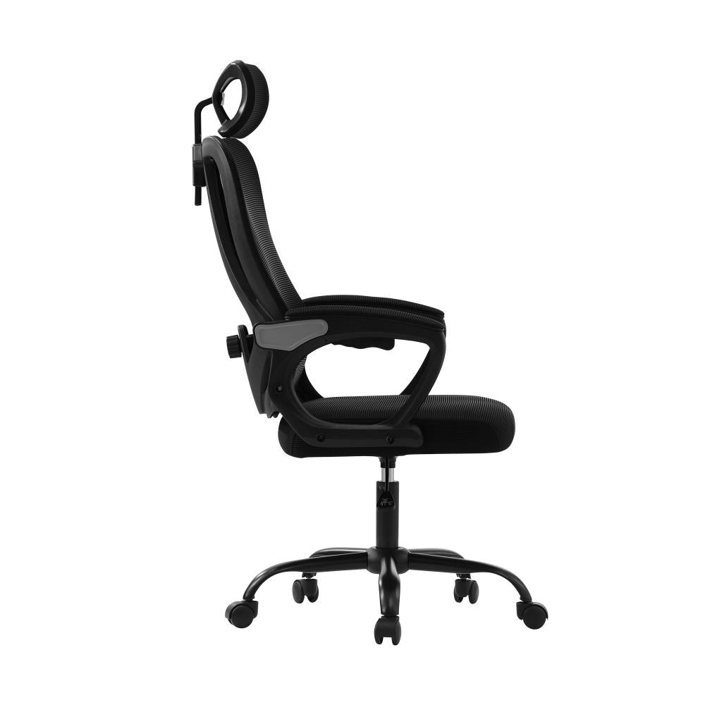 Oikiture Ergonomic Office Chair, Home Office Desk Char, Beathable Mesh Office Chair, Height Adjustable Lumbar Support Reclining Computer Chair Black-Office Chairs-PEROZ Accessories