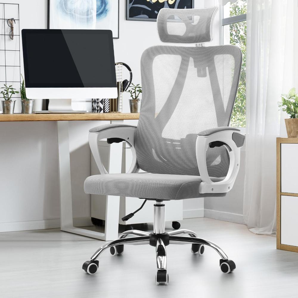 Oikiture Ergonomic Office Chair Lumbar Support White-Office Chairs-PEROZ Accessories