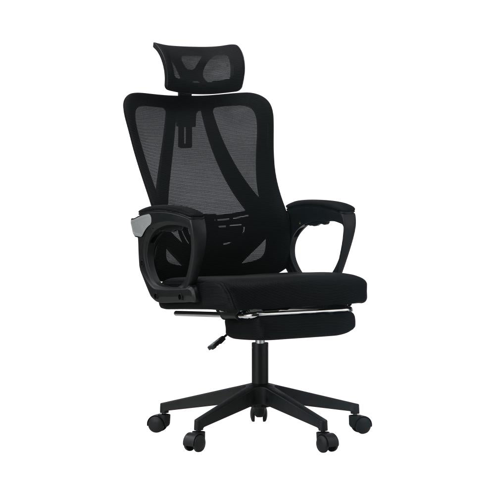 Oikiture Mesh Office Chair Adjustable Lumbar Support Black-Office Chairs-PEROZ Accessories