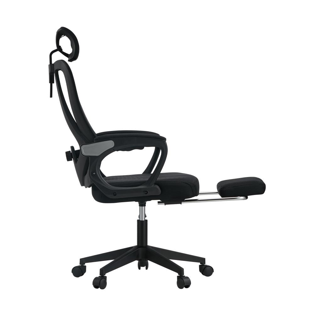 Oikiture Mesh Office Chair Adjustable Lumbar Support Black-Office Chairs-PEROZ Accessories