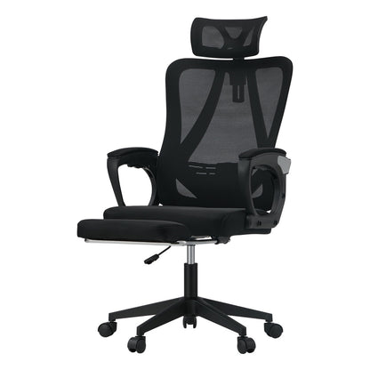 Oikiture Mesh Office Chair Adjustable Lumbar Support Black-Office Chairs-PEROZ Accessories