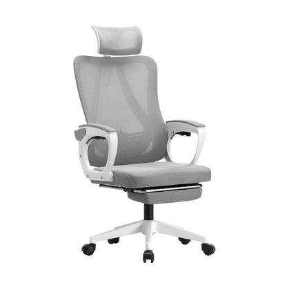 Oikiture Mesh Office Chair Adjustable Lumbar Support White-Office Chairs-PEROZ Accessories