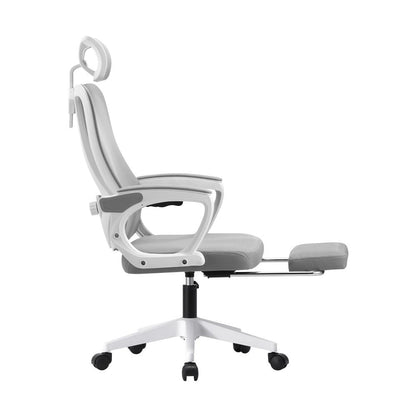 Oikiture Mesh Office Chair Adjustable Lumbar Support White-Office Chairs-PEROZ Accessories