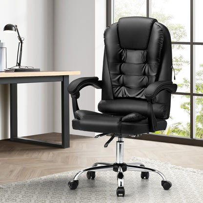 Oikiture Massage Office Chair Racing Chairs PU Leather Black-Massage Office Chairss-PEROZ Accessories