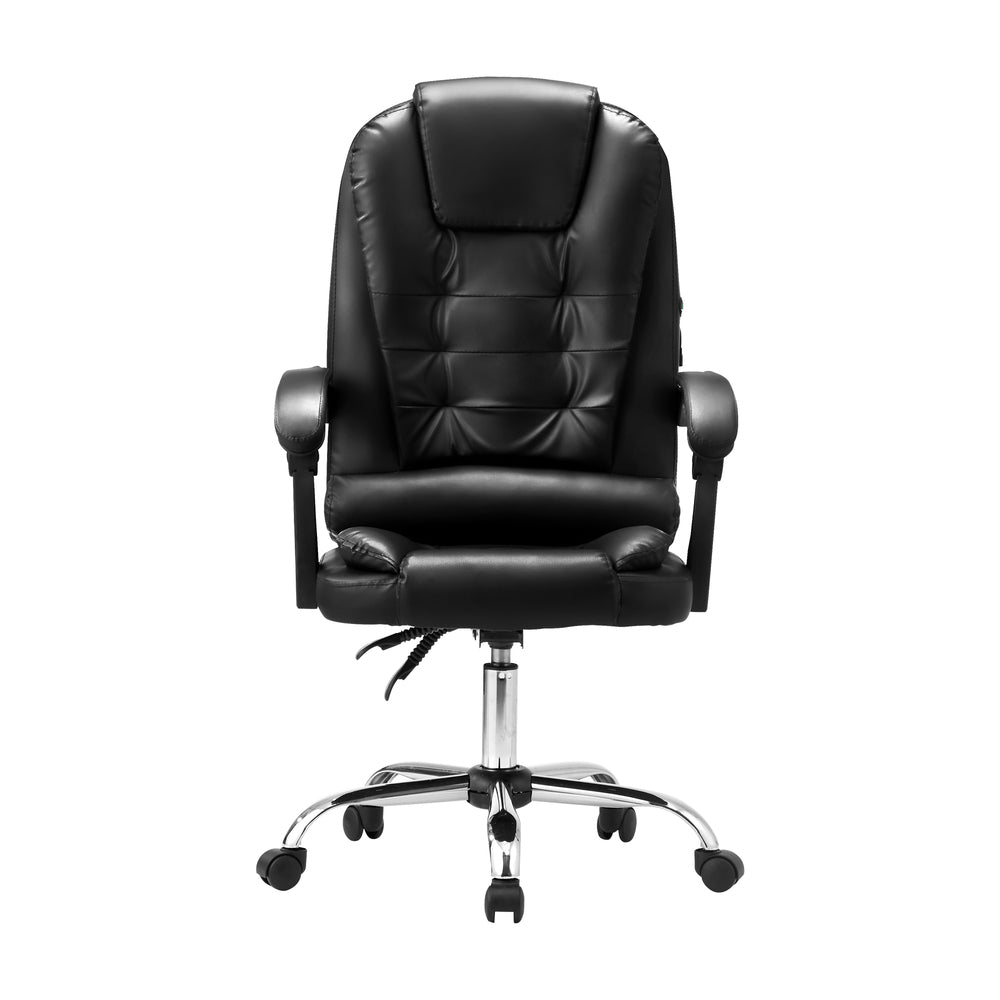 Oikiture Massage Office Chair Racing Chairs PU Leather Black-Massage Office Chairss-PEROZ Accessories