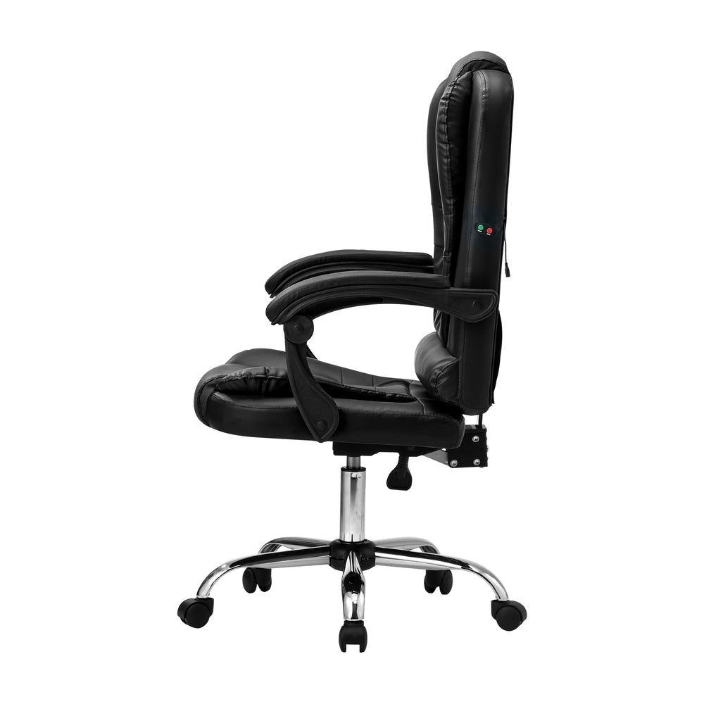 Oikiture Massage Office Chair Racing Chairs PU Leather Black-Massage Office Chairss-PEROZ Accessories