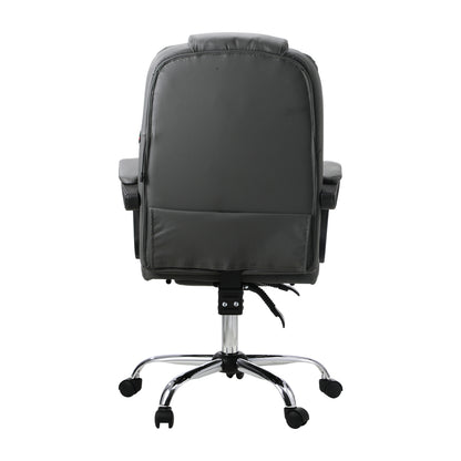 Oikiture Massage Office Chair Racing Chairs PU Leather Grey-Massage Office Chairss-PEROZ Accessories