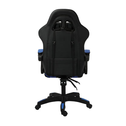 Oikiture Racing Gaming Chair 7 RGB LED 8 Points Massage Black&amp;Blue-Racing Gaming Chairs-PEROZ Accessories